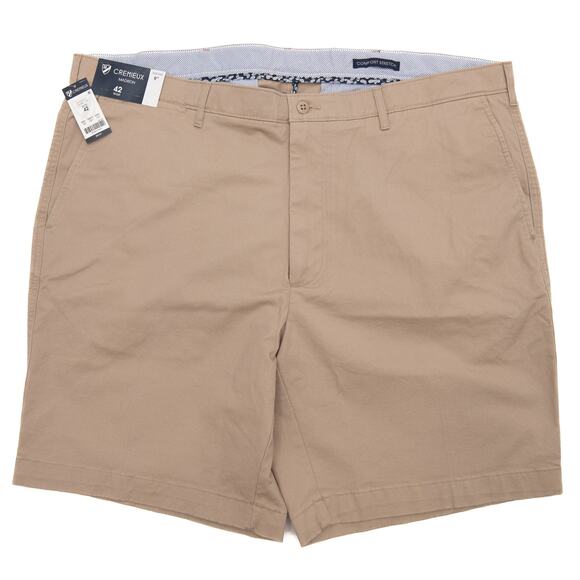 Daniel Cremieux Khaki Madison Flat Front Comfort Stretch 9" Shorts Size 42 - Picture 1 of 8